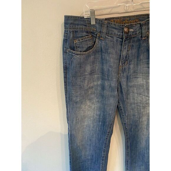 Affliction Denim Jeans Mens 36x30 Blue Distressed SP - Picture 2 of 10